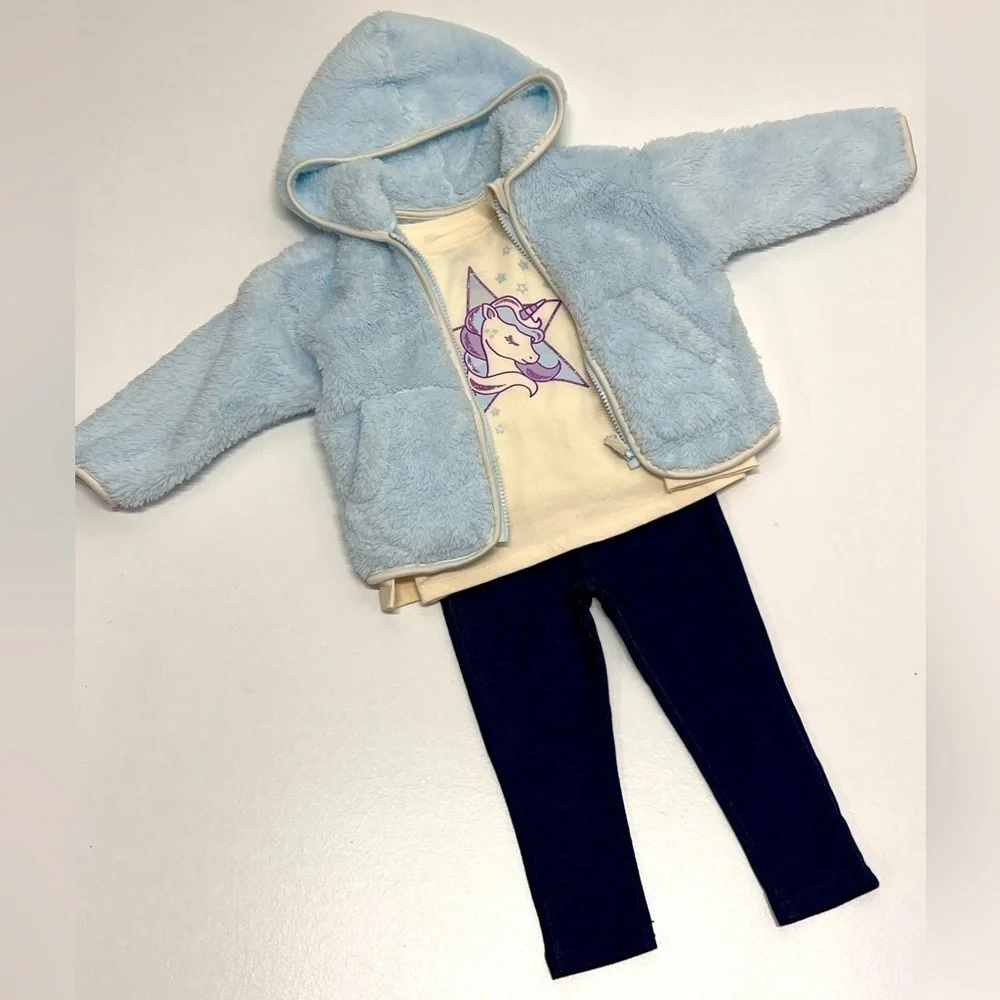 MEMBERS Mark 3 pc Cozy Plush Hooded Jacket, Long Sleeve Shirt & Leggings Pants
